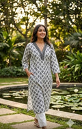 Black Blossom Kurta