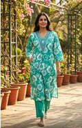 Aqua Blossom Kurta