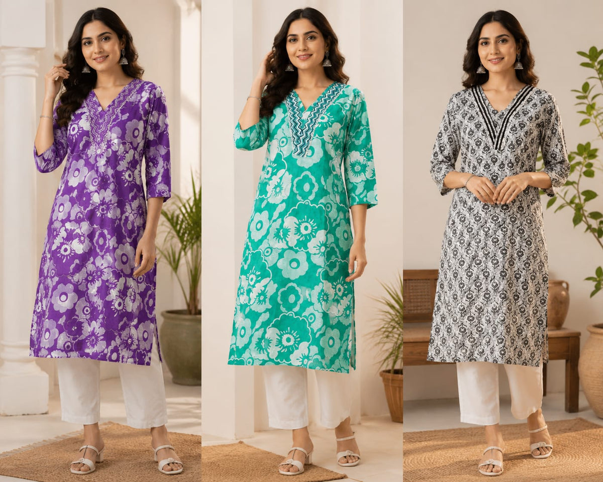 Aqua Blossom Kurta