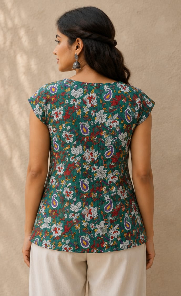 Green Garden Kurti Top